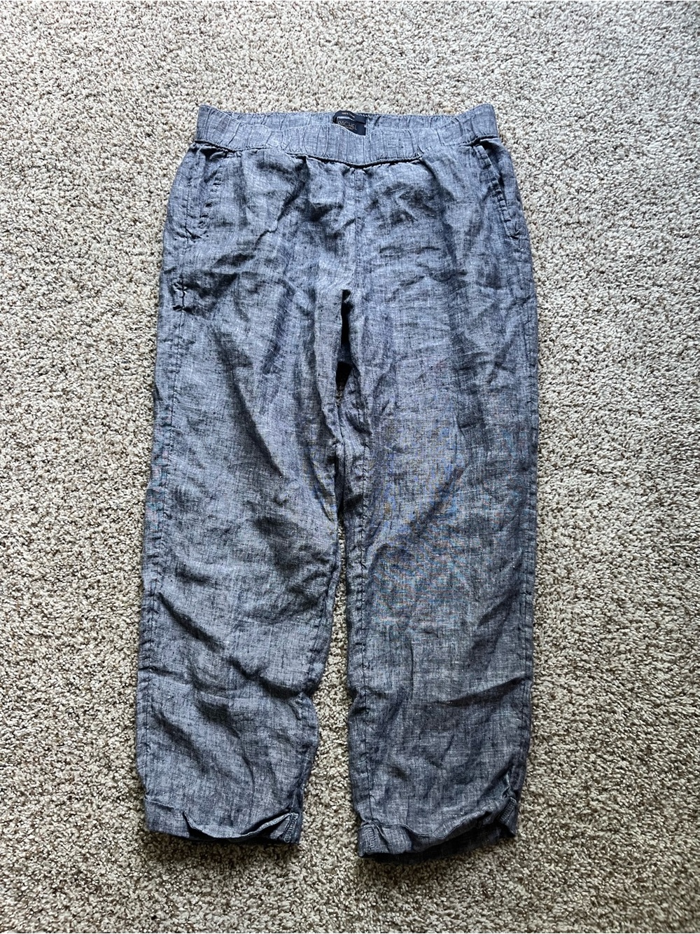 RACHEL Rachel Roy Women's Gray Cropped Linen Pants